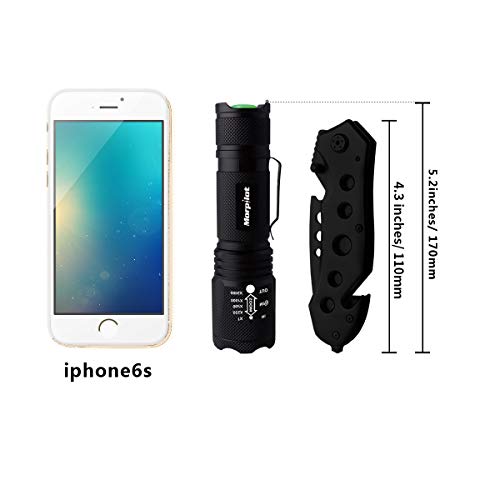 morpilot Coltello da Caccia e Torcia LED Militare Set Coltello Militare 4 Funzioni Acciaio Inossidabile Torcia Tattica Militare 5 modalità 500LM Impermeabile IPX4 Portatile per Campeggio - 6