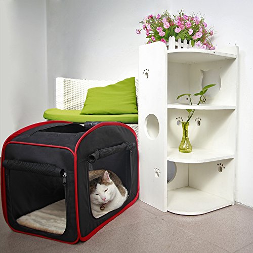 Petsfit Cane da campeggio tenda da campeggio pieghevole per cani, peso leggero poppa in cassa da viaggio, tessuto morbido da animale domestico con tappetino, 68 x 47 x 48cm - 6