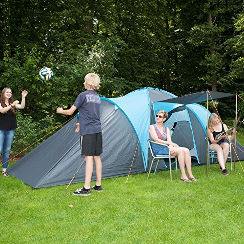 Skandika - Hammer, tenda da campeggio per 6 persone, colore: Blu/Nero - 3