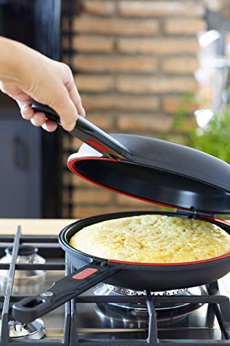 BRA dupla tagliaverdure Taglia puntarelle padella doppio per Omelette 24 cm Alluminio Ghisa con antiaderente, adatta per qualsiasi Tipo di CUCINE inclusa Induzione - 2