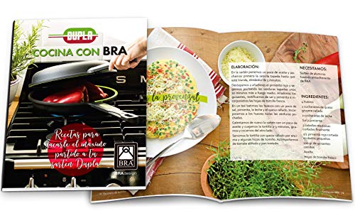 BRA dupla tagliaverdure Taglia puntarelle padella doppio per Omelette 24 cm Alluminio Ghisa con antiaderente, adatta per qualsiasi Tipo di CUCINE inclusa Induzione - 11