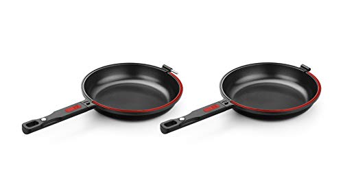 BRA dupla tagliaverdure Taglia puntarelle padella doppio per Omelette 24 cm Alluminio Ghisa con antiaderente, adatta per qualsiasi Tipo di CUCINE inclusa Induzione - 5