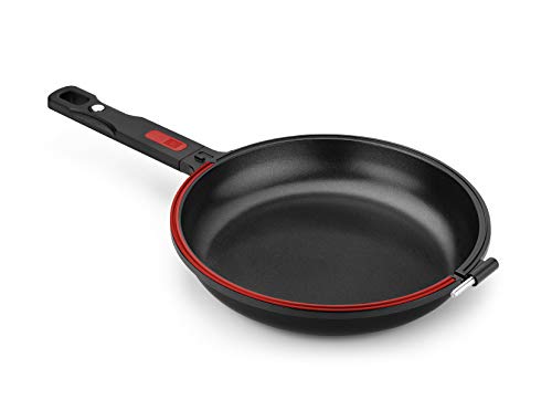 BRA dupla tagliaverdure Taglia puntarelle padella doppio per Omelette 24 cm Alluminio Ghisa con antiaderente, adatta per qualsiasi Tipo di CUCINE inclusa Induzione - 9