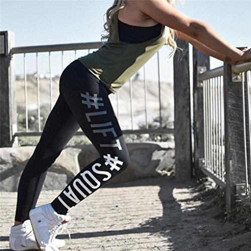 Amlaiworld Moda Donna Leggings Fitness Sport Running Yoga Athletic Pants (Nero, S) - 4