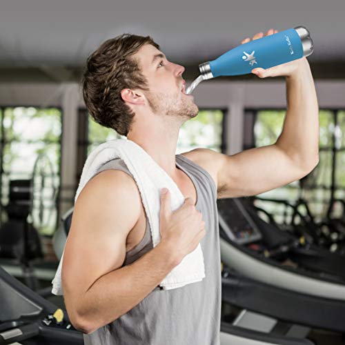 KollyKolla Bottiglia Acqua in Acciaio Inox, 350ml Senza BPA Borraccia Termica, Isolamento Sottovuoto a Doppia Parete, Borracce per Bambini, Scuola, Sport, All'aperto, Palestra, Yoga, Macaron Verde - 8