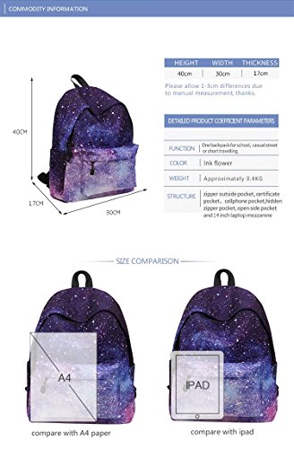 Zaino Scuola, WAWJ Donne Rucksack Zaino per Borsa da Viaggio per Scuola Ragazze Zaini Scuola Superiore (Stile-1) - 5