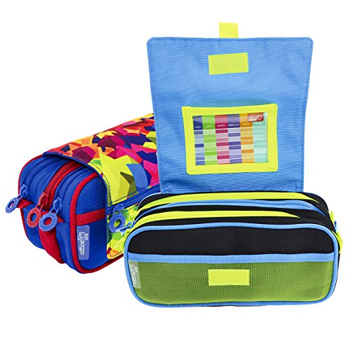 Fresh Fashion Astuccio Portapenne/Portatutto Triplo con Ampie Sezioni Interne, Custodia Multi Purpose da Materiale Scolastico. Boys Camouflage - 6