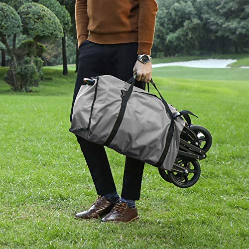 SONGMICS Carrello da Giardino Pieghevole, Alluminio, Portata 150 kg, Test TÜV Rheinland,Carrello da Trasporto con 4 Ruote e Freni in Acciaio, per Esterni, Grigio GHT02GY - 6