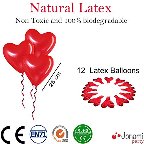 Kit Romantico di Candele e Petali | 50 Candeline a Forma di Cuore + 1000 Petali di Rosa di Seta + 12 Palloncini a Forma di Cuore Rossi - Decorazioni per Matrimonio, San Valentino e Fidanzamento - 4