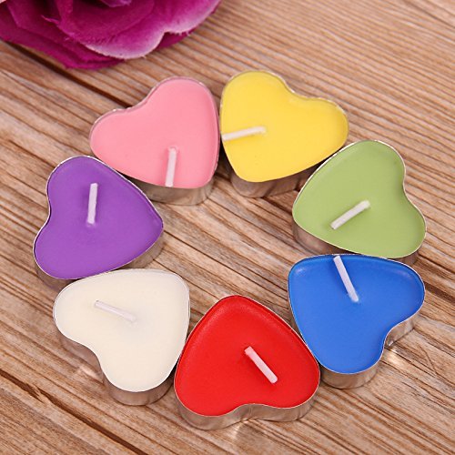 Ailiebhaus 50 candele amore galleggiante senza fumo candele romantico moderno Rosa - 2