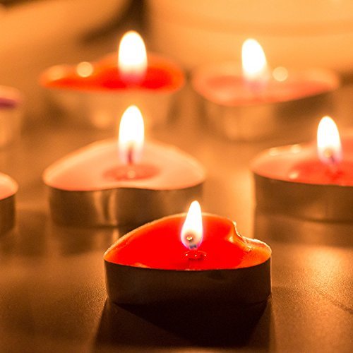 Ailiebhaus 50 candele amore galleggiante senza fumo candele romantico moderno Rosa - 6