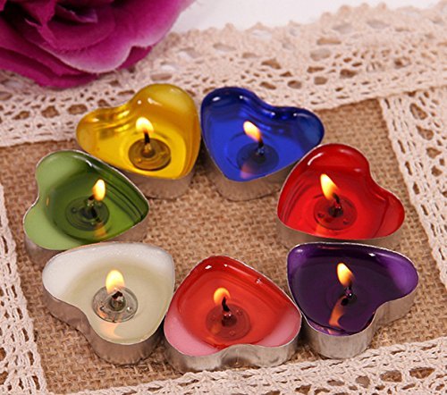 Ailiebhaus 50 candele amore galleggiante senza fumo candele romantico moderno Rosa - 7
