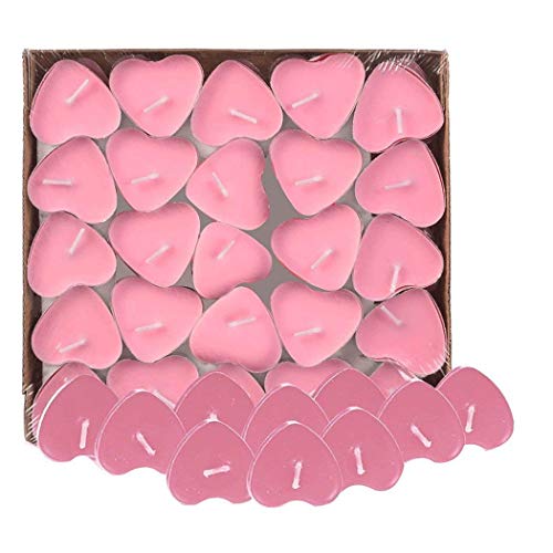 Ailiebhaus 50 candele amore galleggiante senza fumo candele romantico moderno Rosa - 8