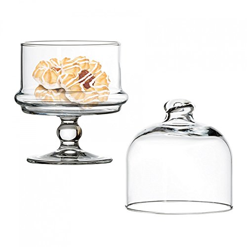 SWEET HOME Alzata Pasticceria per Dolci e Frutta in Vetro con Campana in Vetro cod.AC00380LU cm 18,5h diam.10 by Varotto & Co. - 3