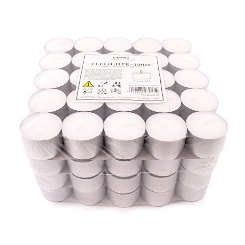 Pajoma - Candele tealight, Senza Profumo, 100 Pezzi, Durata: 8 Ore - 2