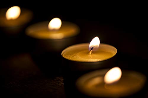 ARVO Candele Tealight Bianco, Unscented, 6-8 Ore Burn Time Wax Candles Confezione da 50 Pezzi - 4