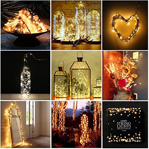 [9 Pezzi]KingTop Luci Led Micro 2M 20 Leds Con Filo Di Argento Impermeabile Luci Led Natale Bianco Caldo Con Batteria Luci Stringa Per Interno e Esterno - 7