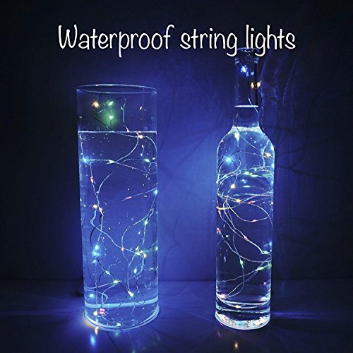 【10 pezzi】 SiFar 20 LED 2M Mini Lampada a fili di rame Multicolore, Luci stringa LED Luci d'atmosfera Bottiglia di vino, Luci stellate alimentate a batteria per bottiglie Fai da te, feste - 3