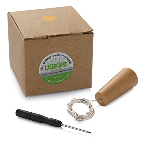 LEDGLE Striscia Luminosa da 15 LED 29.5inch con Alimentazione a Batteria per Tappi di Sughero, Decorazione per Bottiglie, Matrimoni, Feste (Colore Bianco Caldo, 3 pz batterie LR41 Incluse) - 8