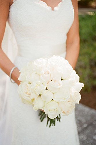 Veryhome Fiori Artificiali Rose di Seta Falso Bouquet da Sposa da Sposa per la casa Giardino Partito Decorazioni Floreali 10 Pezzi (Bianco, specie2) - 4