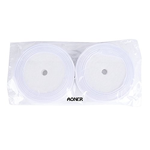 91m*6mm Nastro Raso Bianco Nastrini Poliestere Decorativo per Fai da Te Regalo Matrimonio Bomboniere - 2