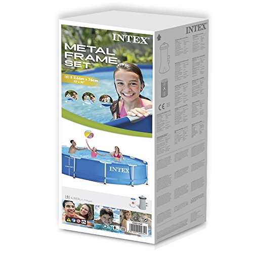 Intex 28212 Metal Frame Piscina con Pompa Filtro, 6500 L, Blu, 366 x 76 cm - 3