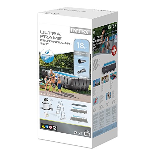 Intex 26352 - Piscina Rettangolare, pompa di filtraggio a sabbia, Blu/Grigio, 549 x 274 x 132 cm - 6