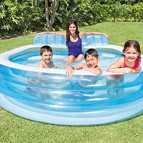 Intex-57190 Piscina Family con Poltrona, Colore Bianca/Azzurro, 224x216x76 cm 57190 - 2