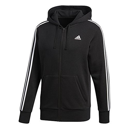 Adidas Ess 3S Fz Ft, Felpa Sportiva con Cappuccio Uomo, Nero (Black/White), Medium - 3