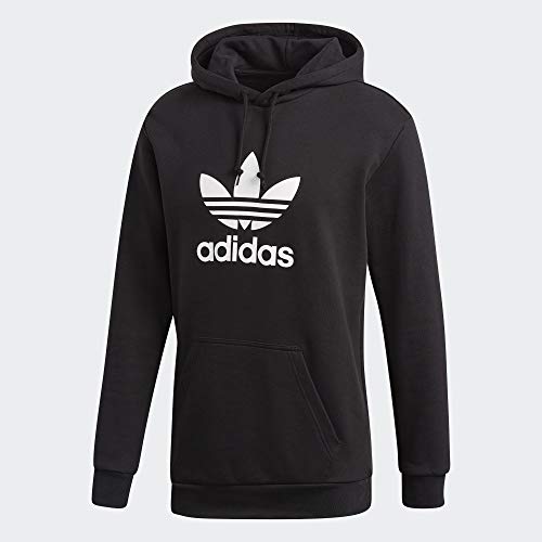 adidas Trefoil Hoodie, Felpa Sportiva con Cappuccio Uomo, Nero Black, Large (Taglia Produttore:L) - 5