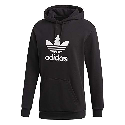 adidas Trefoil Hoodie, Felpa Sportiva con Cappuccio Uomo, Nero Black, Large (Taglia Produttore:L) - 6