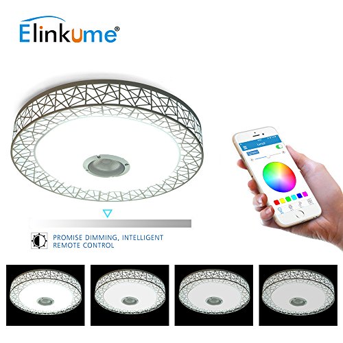 Plafoniera LED Salotto Bluetooth Intelligente con Altoparlante - App Telecomandato, RGBW Musica Lampada, 36W - 2