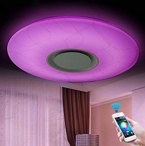 Apparecchio Plafoniera A LED Con Altoparlante Audio Bluetooth, Telecomando APP, Dimmerabile, 40CM, 24W, 90-265V, Lampada Da Soffitto A Sospensione A Sospensione Con Musica - 2