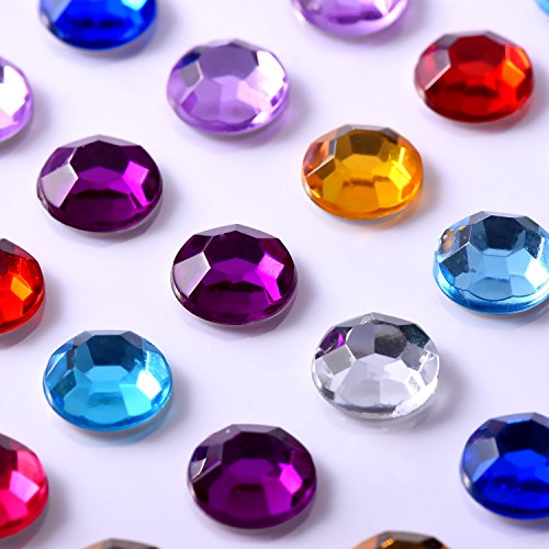 9 Fogli strass Autoadesivo Adesivi Cristallo Gemma Fogli per Fai Da Te Bricolage Decorazione, Colori Assortiti, Quadrato, Rotondo e a Forma di Cuore - 2