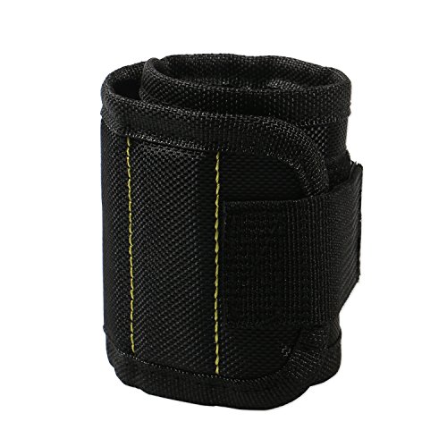 EXTSUD Bracciale Magnetico Lavoro con 5 Forti Magneti Organizzatore Polsiera Porta Viti Cacciaviti Chiodi Punte di Trapano Braccialetto per Utensili Bricolage Fai da Te Regalo per Uomo Marito Padre - 3