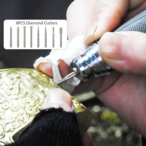 Accessori per utensili rotanti,Meterk 349pcs Set di accessori per multiuso utensili rotanti 1/8″per un facile taglio, Rettifica di levigatura, Incisione di,foratura,Lucidatura,Progetto fai-da-te - 6