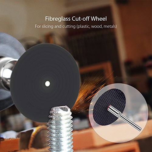Accessori per utensili rotanti,Meterk 349pcs Set di accessori per multiuso utensili rotanti 1/8″per un facile taglio, Rettifica di levigatura, Incisione di,foratura,Lucidatura,Progetto fai-da-te - 7