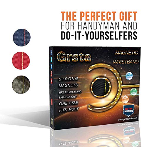 Wristband magnetico con forti magneti per lo svolgimento di viti, chiodi, punte da trapano – Miglior regalo per il fai da te strumento tuttofare, uomini, donne (Nero) - 7