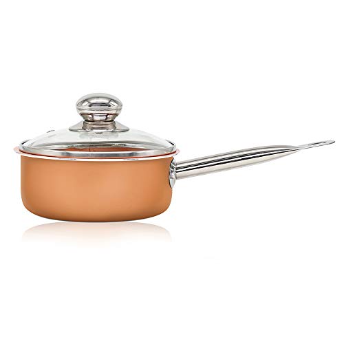 SIMPLE & Co Set di pentole 11PC Set di pentole antiaderenti Set di pentole in Ceramica ad induzione Set di pentole in Rame per lavastoviglie e Forno - 4