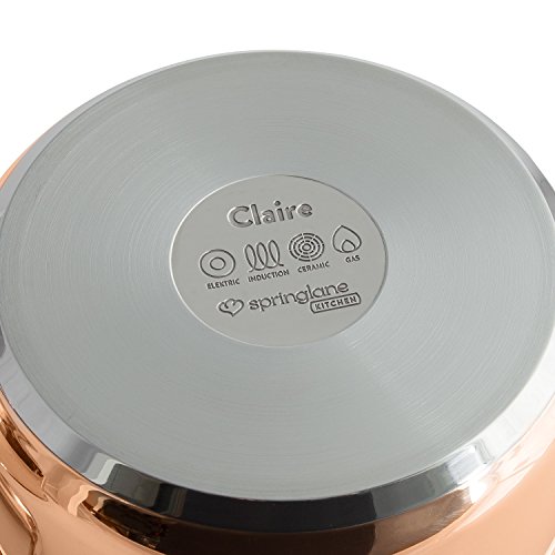 Set di Pentole Claire in Acciaio Inox a 3 Strati | di rame con coperchi in vetro, adatte a tutti i tipi di fornelli, inclusi induzione - 3