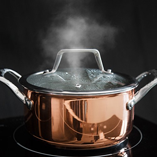 Set di Pentole Claire in Acciaio Inox a 3 Strati | di rame con coperchi in vetro, adatte a tutti i tipi di fornelli, inclusi induzione - 7