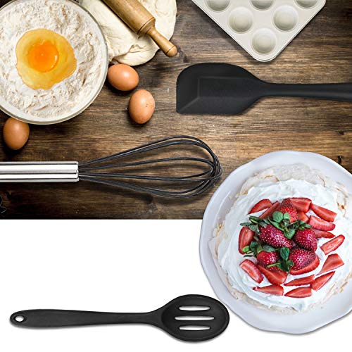 CRMICL Utensili da Cucina in Silicone da 20 Pezzi, WisFox Utensili da Cucina in Silicone Resistenti al Calore, Utensili da Cucina antiaderenti da Cucina 10 Set + Ganci da 10 S-Nero - 5