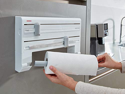 Leifheit 25703 Parat Portarotoli da Parete, per 3 Rotoli, Grigio - 3
