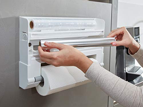 Leifheit 25703 Parat Portarotoli da Parete, per 3 Rotoli, Grigio - 5