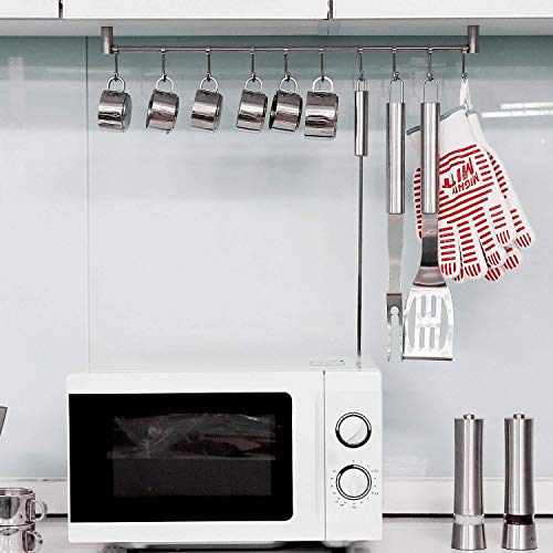 HOMFA Porta Utensili da Cucina in Acciaio Inox con 10 Ganci, 58cm Barra da Parete Carico Fino a 20kg - 7