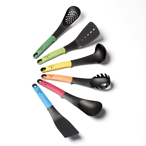 Schukaps Set di 6 Utensili da Cucina con Supporto Rotante (Vari Colori – Supporto Rotante Standard) - 9