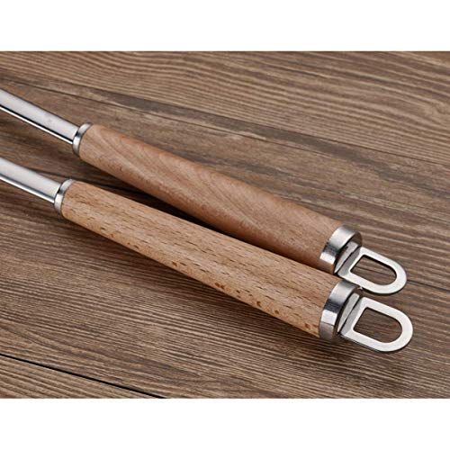 Berglander Acciaio inossidabile Manico in legno Set di utensili da cucina, Mestolo, Cucchiaio, Scrematrice, Frullino per uova, Giradadi, Server per pasta 6 pezzi. - 4
