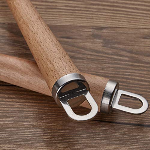 Berglander Acciaio inossidabile Manico in legno Set di utensili da cucina, Mestolo, Cucchiaio, Scrematrice, Frullino per uova, Giradadi, Server per pasta 6 pezzi. - 5