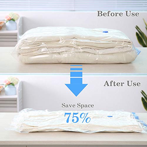 KOROSTRO Sacchetti Buste Sottovuoto, Sacchetti Sottovuoto 6 Pezzi con Pompa, 2 Piccoli(50×70 cm) + 2 Media(60×80 cm) + 2 Grande(70×100 cm) per Viaggi Abiti Piumoni e Cuscini Conservazione Salvaspazio - 5