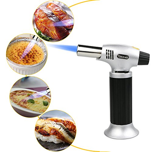 Philonext Torcia Cucina Accenditore a Torcia per Cucinare Fiamma Ossidrica Torcia a Gas per Cottura Alimenti Torcia Cucina per il Barbecue (Silver) - 8